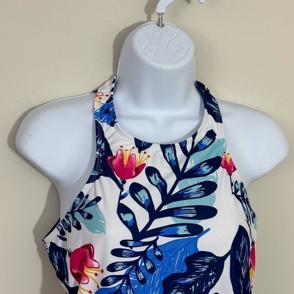 Tropical Breeze sz lg tankini top in a floral fabric longer style - Picture 2 of 10